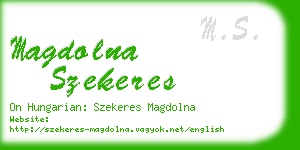 magdolna szekeres business card